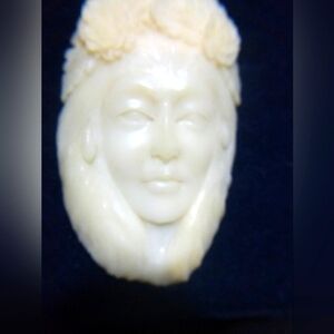 Bone Carved Face Pendant
